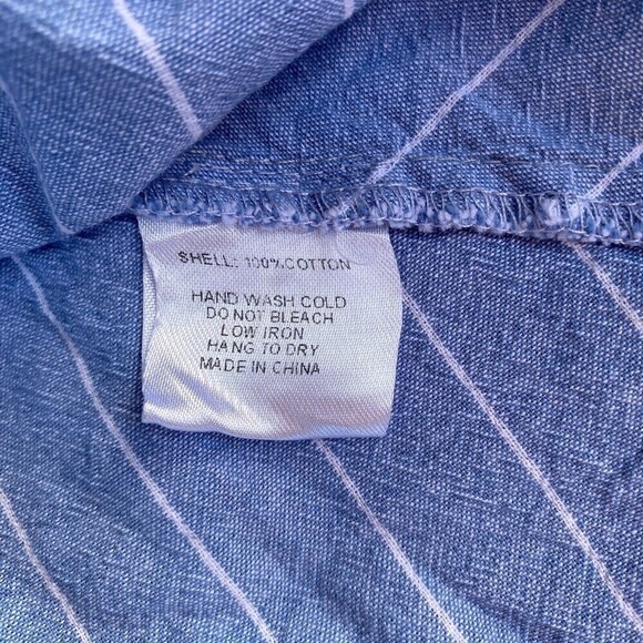 Windsor Blue Striped Summer Tie Spaghetti Strap Dress Sz Small - Picture 6 of 8